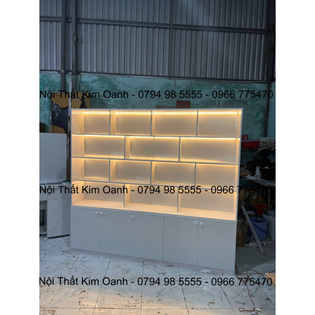 TỦ KỆ TRƯNG BÀY NHỰA ĐÀI LOAN SẴN LED - SIÊU ĐẸP