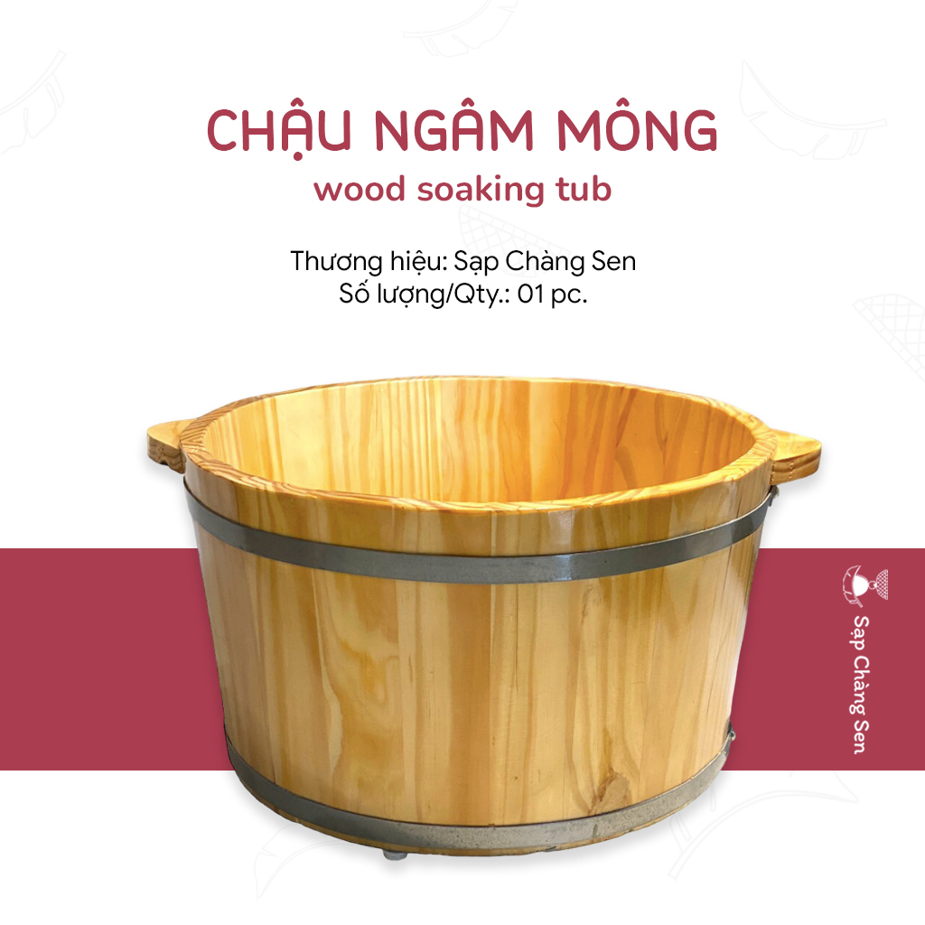 Chậu ngâm mông gỗ thông (30x50cm)