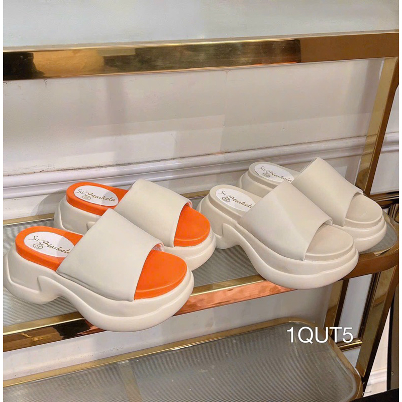 Dép Bánh Mì Đế Thô Da Trơn To Phối Màu Siêu Êm Đẹp