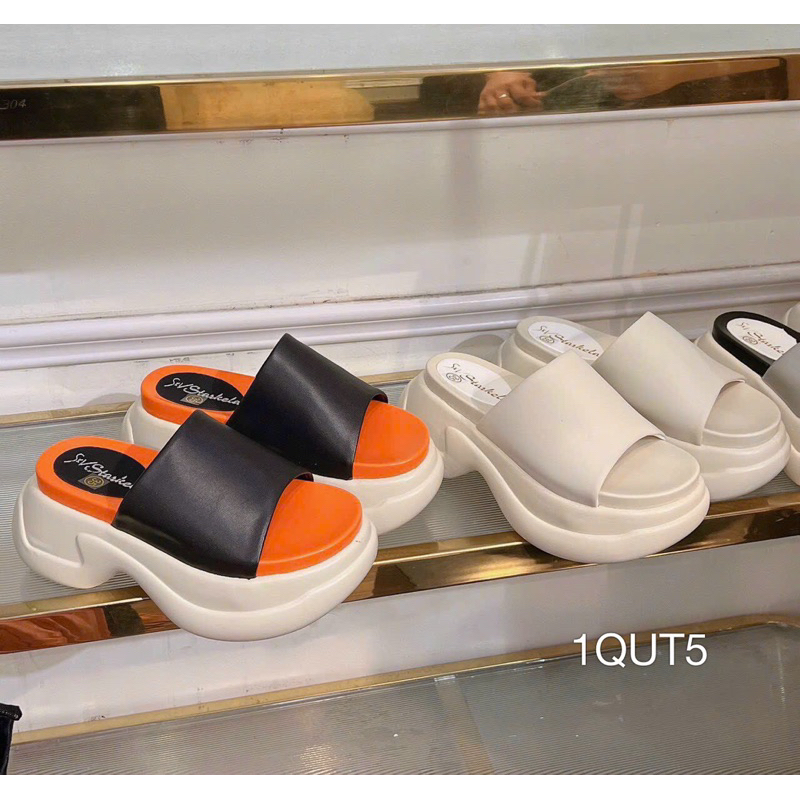 Dép Bánh Mì Đế Thô Da Trơn To Phối Màu Siêu Êm Đẹp