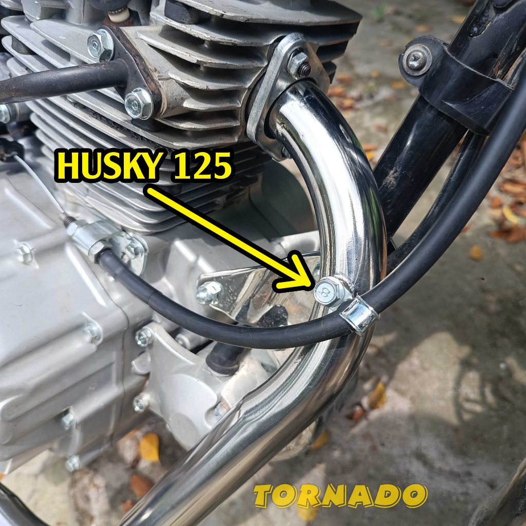 Cổ pô Husky 125 và Wolf 125 TORNADO vật liệu titan và inox304