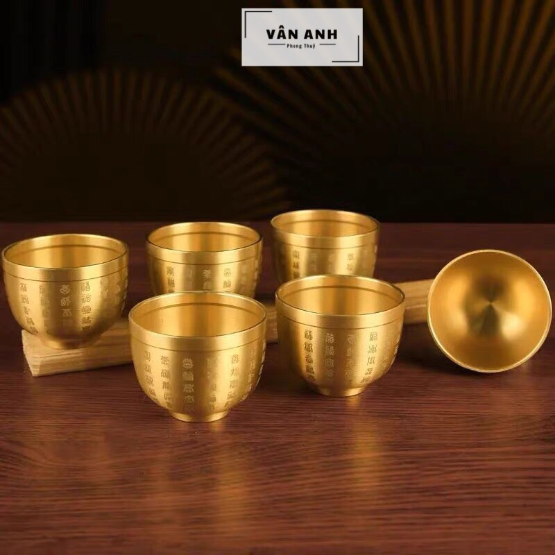Cốc phong thủy Baifu May Mắn đồng thau - Đồ phong thủy tài lộc, may mắn