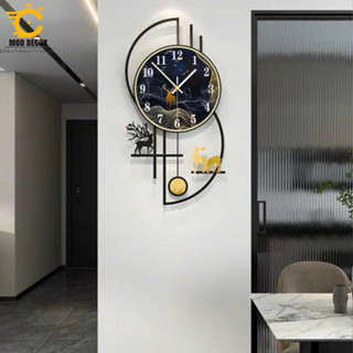 Đồng hồ treo tường trang trí hươu tài lộc MOD Decor, Lianzhang JJT mã 2608