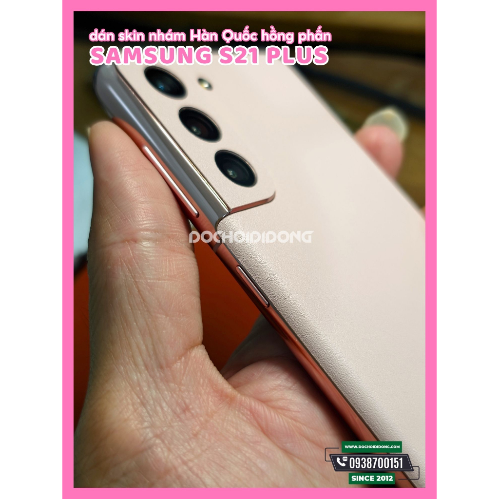 Miếng dán skin nhám cho mặt lưng Samsung S8 S9 S10 S20 S21 S22 S23 Plus Ultra 5G Lite màu hồng phấn cao cấp Hàn Quốc