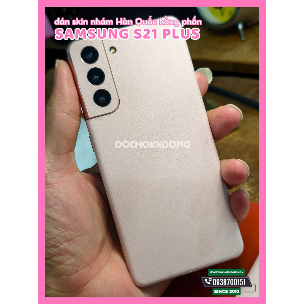 Miếng dán skin nhám cho mặt lưng Samsung S8 S9 S10 S20 S21 S22 S23 Plus Ultra 5G Lite màu hồng phấn cao cấp Hàn Quốc