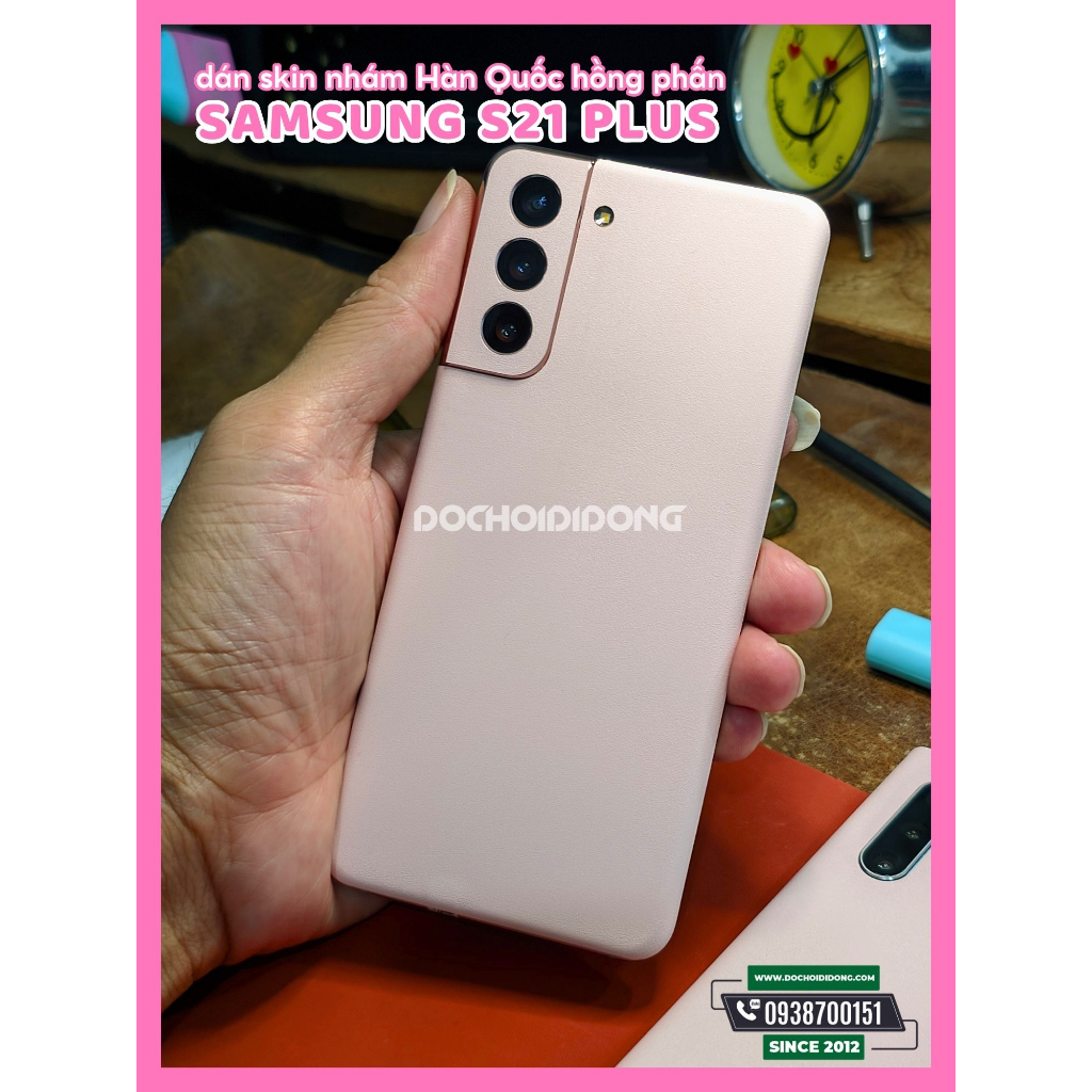 Miếng dán skin nhám cho mặt lưng Samsung S8 S9 S10 S20 S21 S22 S23 Plus Ultra 5G Lite màu hồng phấn cao cấp Hàn Quốc