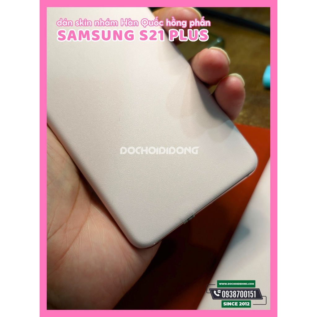 Miếng dán skin nhám cho mặt lưng Samsung S8 S9 S10 S20 S21 S22 S23 Plus Ultra 5G Lite màu hồng phấn cao cấp Hàn Quốc
