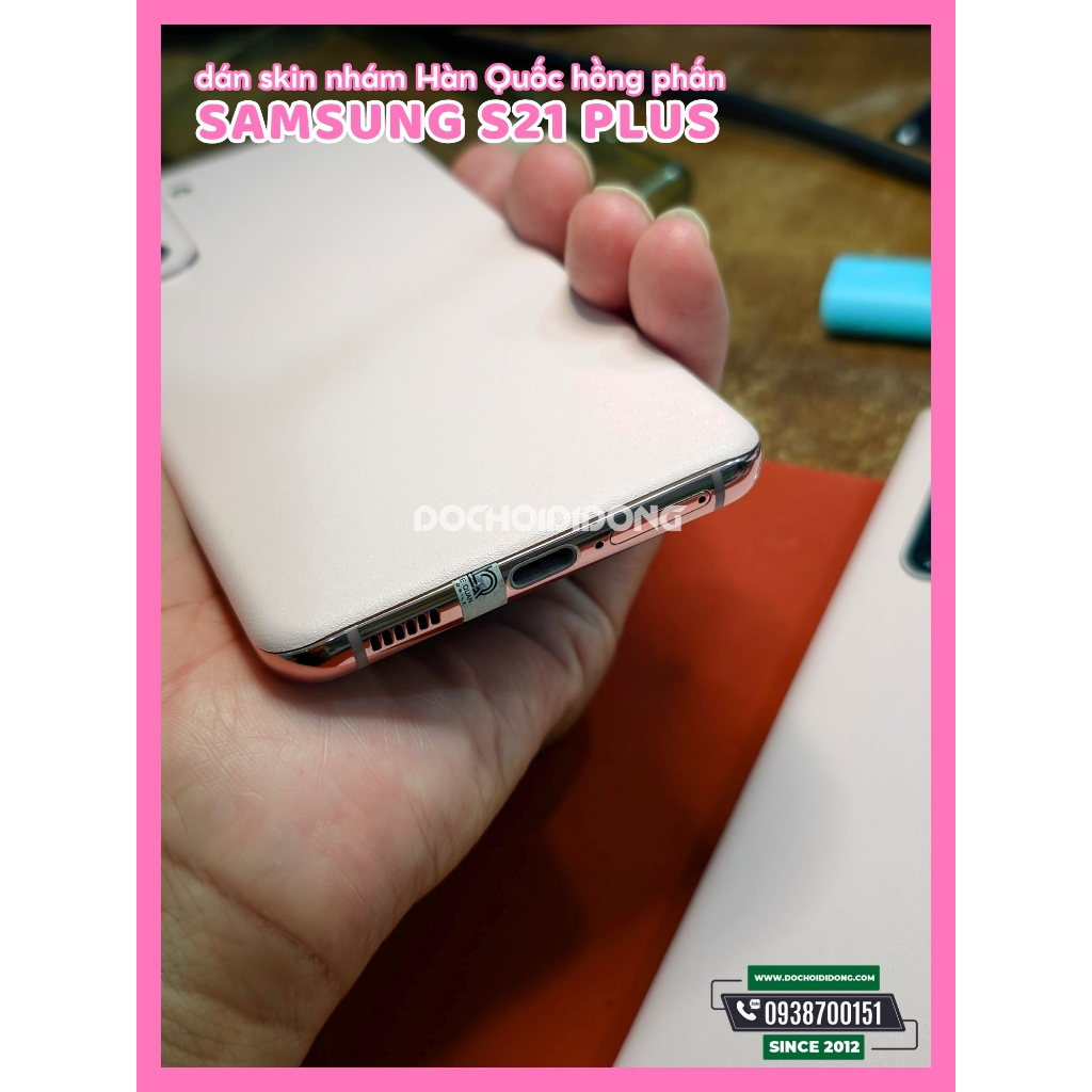 Miếng dán skin nhám cho mặt lưng Samsung S8 S9 S10 S20 S21 S22 S23 Plus Ultra 5G Lite màu hồng phấn cao cấp Hàn Quốc