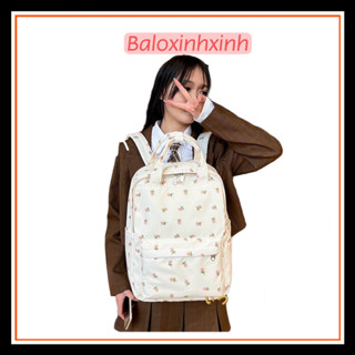 Balo hoa nhí đẹp, phom vuông, cặp sách Hàn Quốc cho nữ mẫu mới, kiểu dáng thời trang, ba lô đi làm