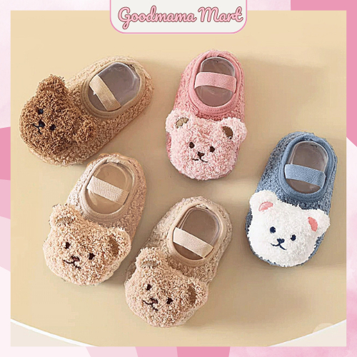 Giầy Tất Hình Thú cho bé dễ thương Goodmama chất liệu Nỉ, Lông Cao Cấp