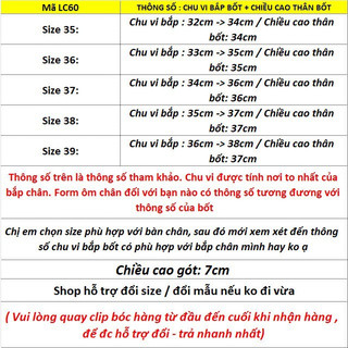 Sẵn_Hàng QC_Bốt đùi nữ gót giả vân gỗ 7 phân (mã LC60 - bốt đùi gót gỗ)