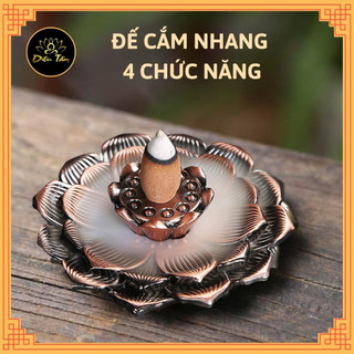 Đế cắm nhang, trầm nụm hương vòng thay thác khói trầm hương đế 4 chức năng