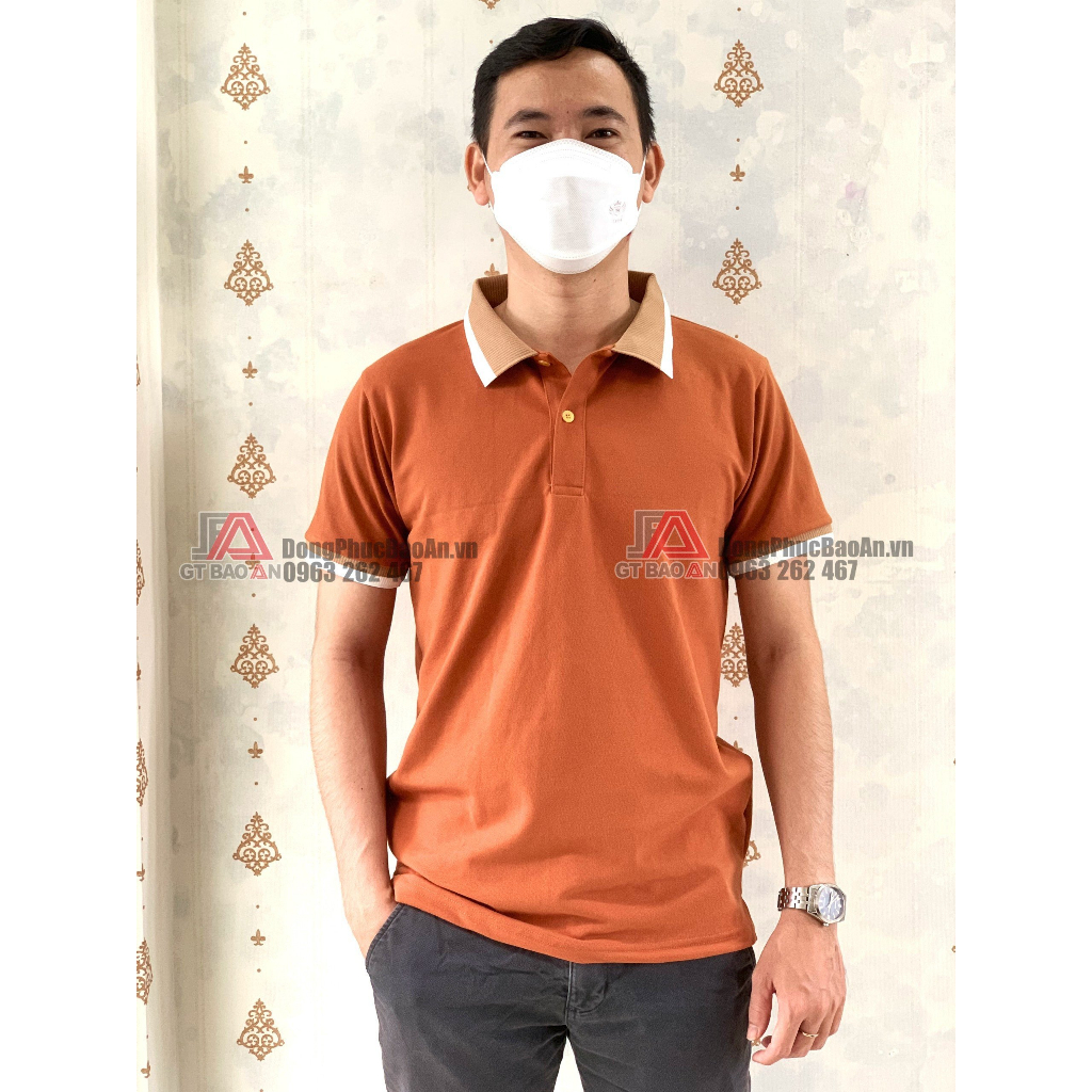 Áo Thun Polo Đồng Phục Quán Màu Bò Cho Nam Nữ Nhân Viên Quán, Nhà Hàng - Kèm Tạp Dề, Nón Nửa Đầu