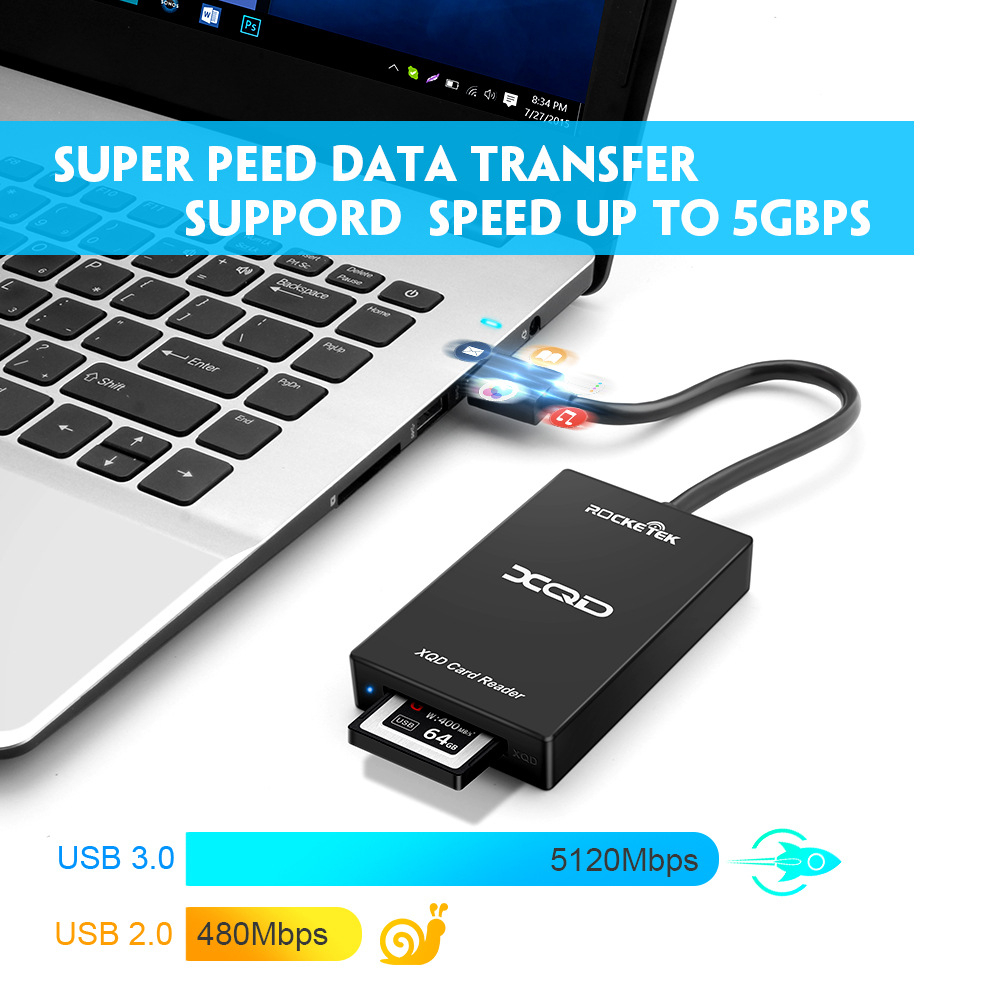 Đầu đọc thẻ XQD Rocketek chuẩn USB 3.0
