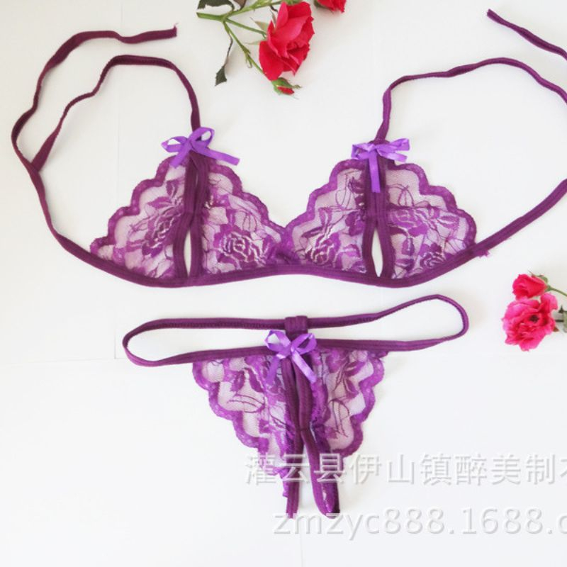 Set đồ lót sexy lọt khe 2 mảnh ren xuyên thấu quyến rũ gợi cảm BADAYO | BigBuy360 - bigbuy360.vn