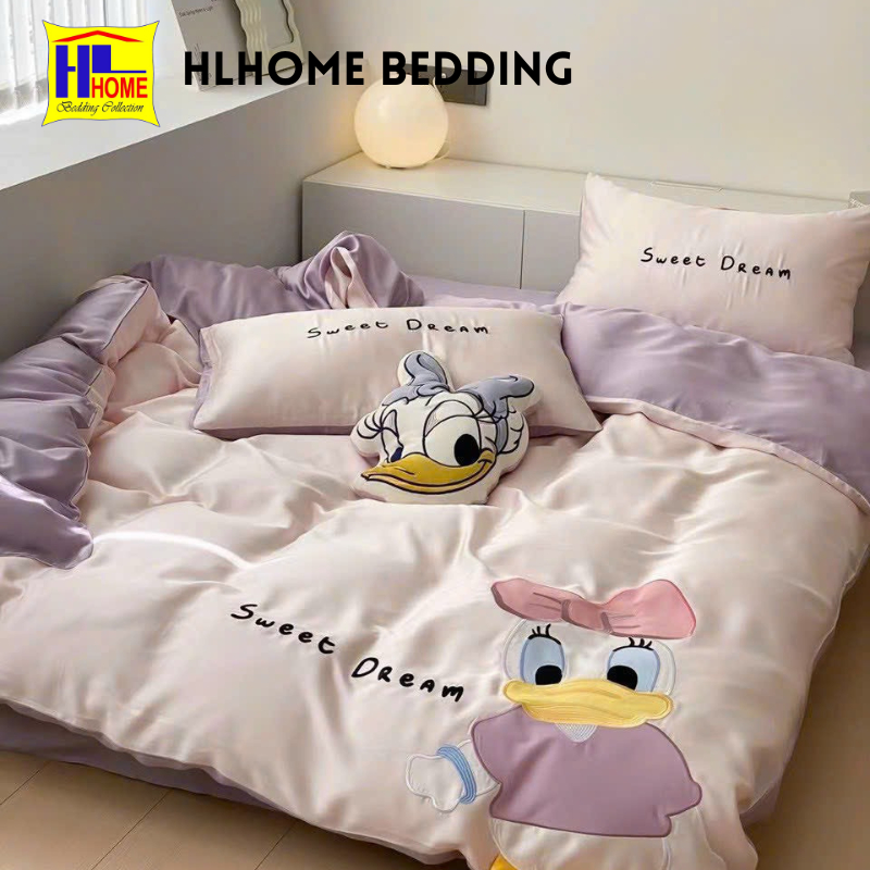 Bộ chăn ga tencel DISNEY Hlhome bedding mềm mại, đáng yêu