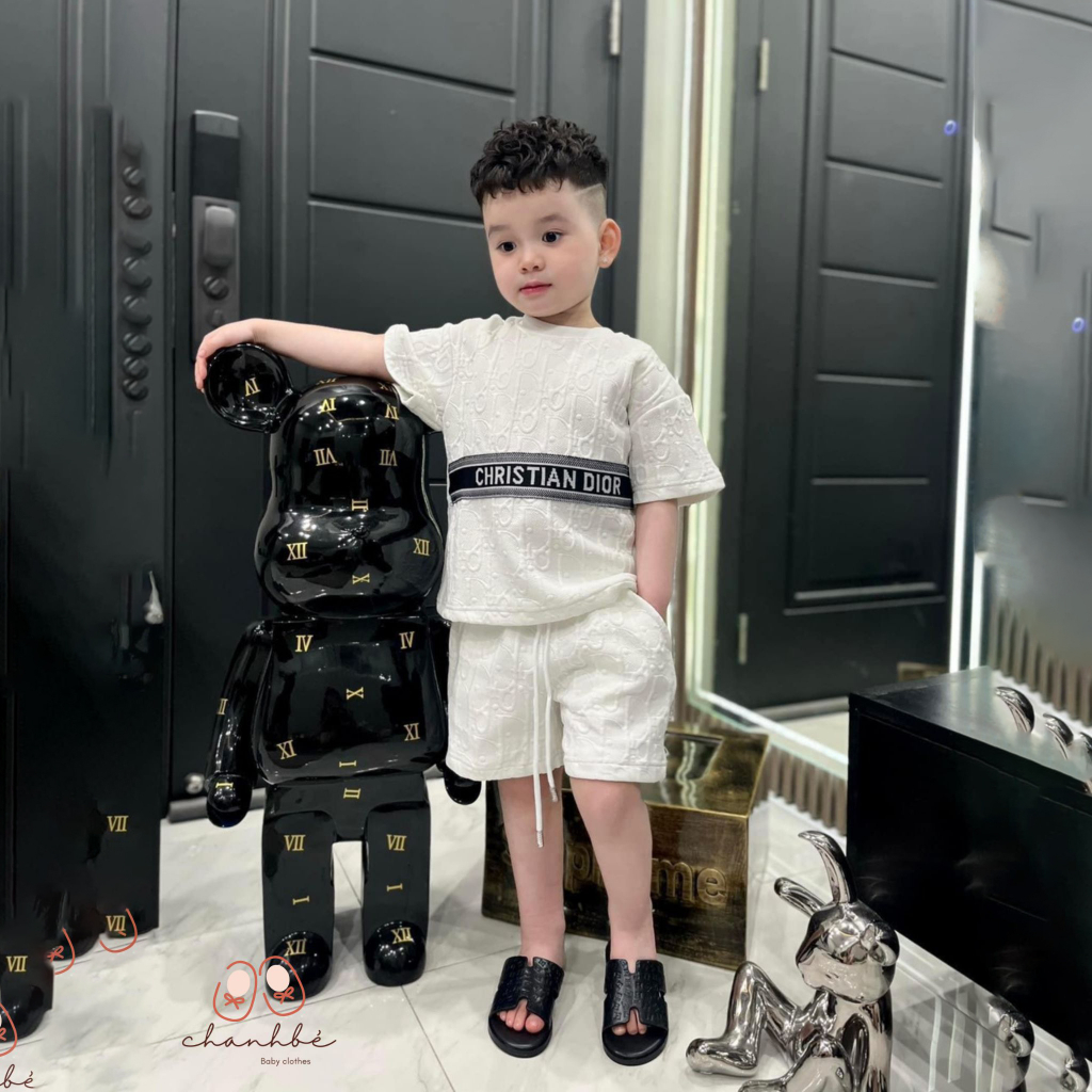 Bộ quần áo bé trai dior 8-28kg,hai màu đen trắng cho bé mặc đi học đi chơi siêu chất và sang B181
