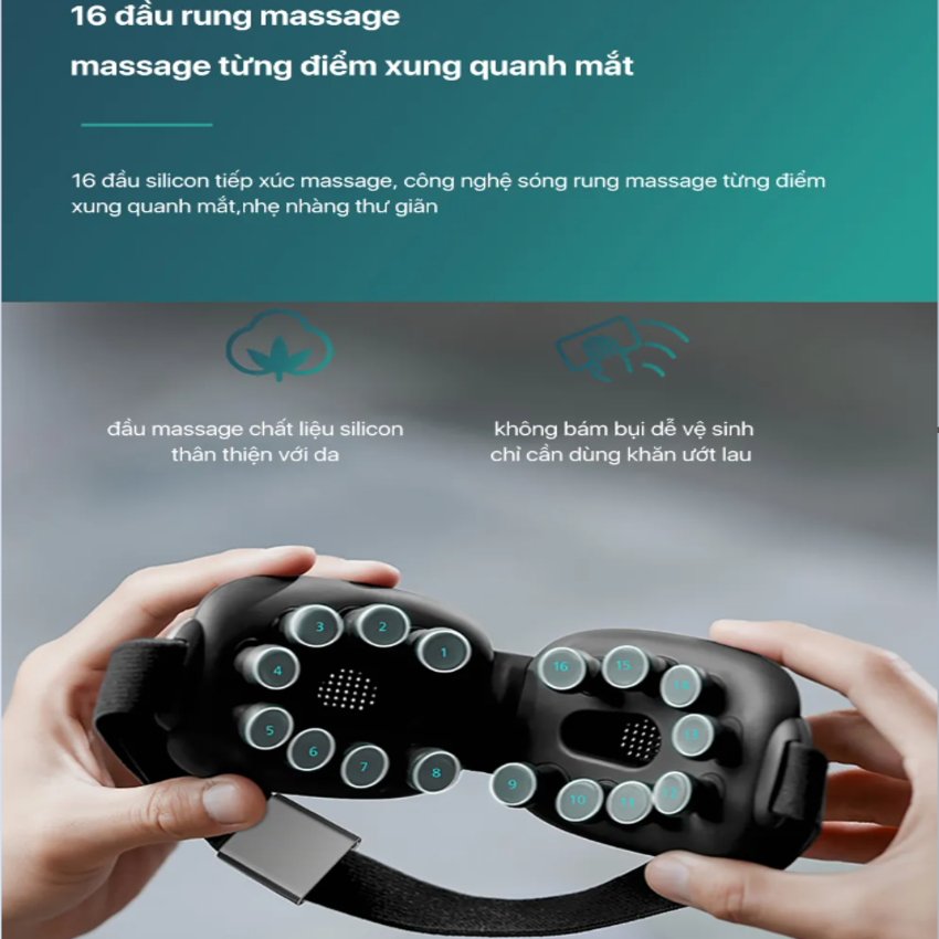 Máy massage mắt công nghệ VibWave chườm nóng 16 điểm tiếp xúc thương hiệu cao cấp Philips PPM5202E