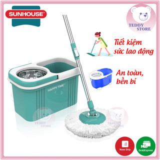 Bộ Chổi Lau Nhà 360 Độ Sunhouse KS-CL330S/KS-CL350PO - Bộ Chổi Lau Nhà Tự Vắt Kèm Thùng Thông Minh