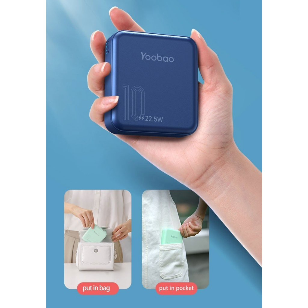 Sạc dự phòng mini 10000mAh sạc nhanh Yoobao YB-6024 miniQ 6024Q - Hàng chính hãng
