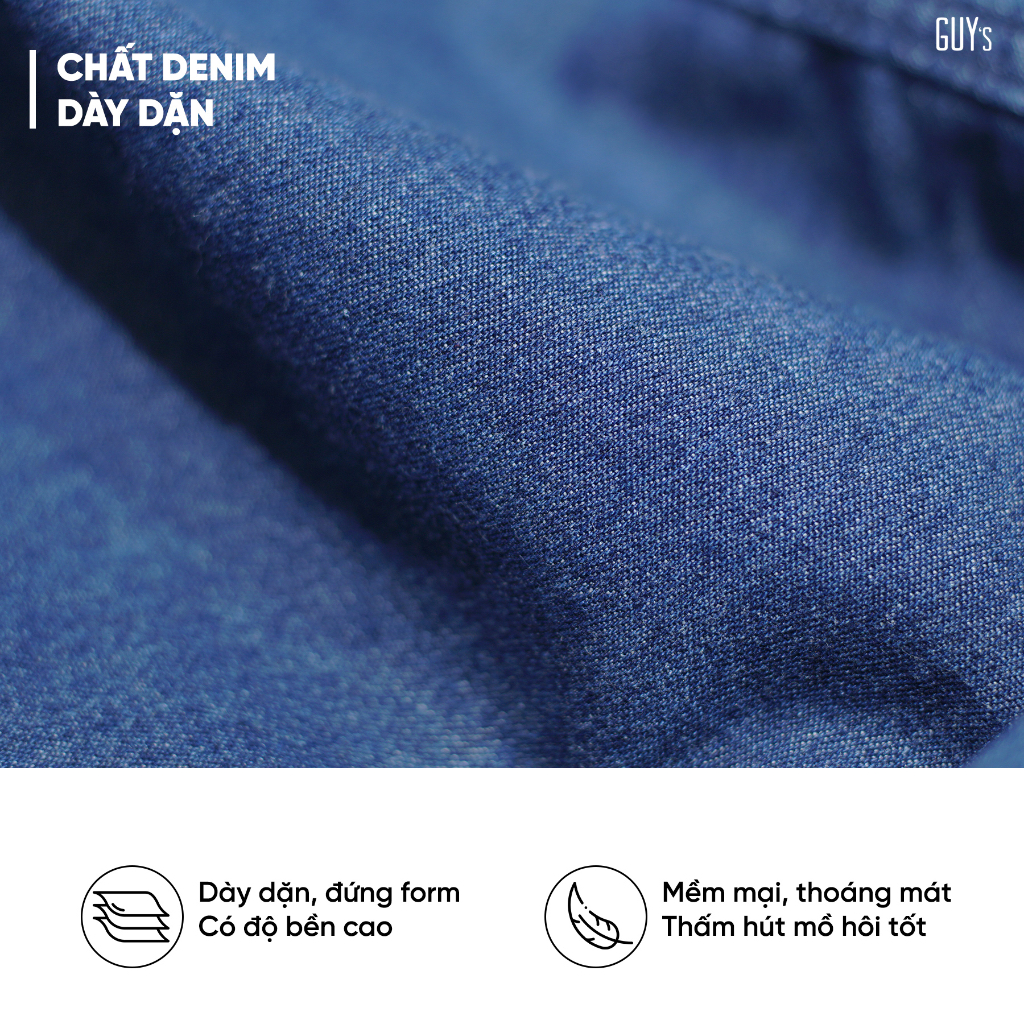 Áo Sơ Mi Denim Shirt GUY's Closet, Thiết kế trẻ trung, hiện đại, Chất liệu dày dặn, Nhiều màu
