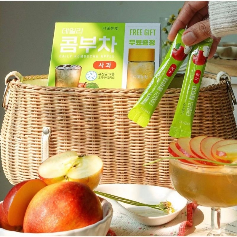 Trà Kombucha Danongwon Hàn Quốc hộp 20 gói tặng kèm 1 bình