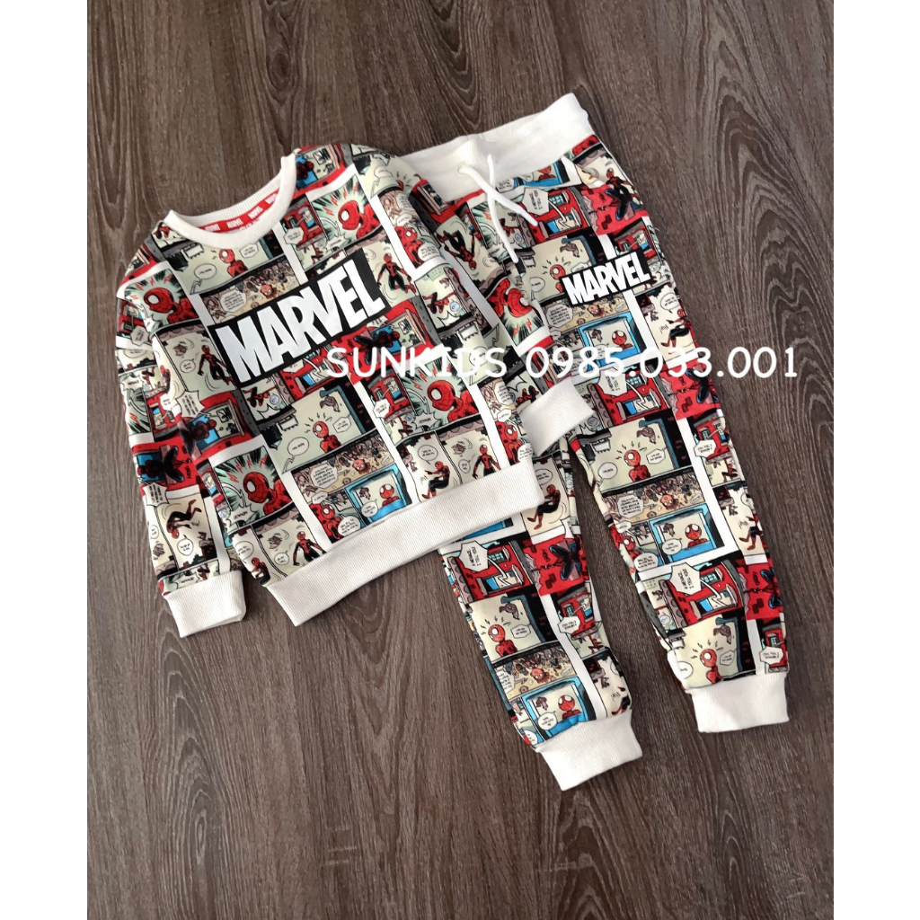 Bộ nỉ bông bé trai Marvel nhiều siêu nhân