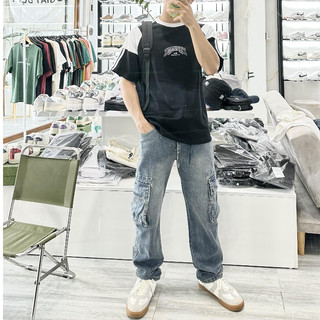 Quần jeans suông túi hộp cargo pants 9467 Quảng châu