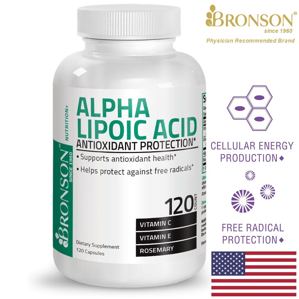 Organic Vitamin Alpha Lipoic Acid Complex - 120 viên Mỹ - Chống lão hóa, trẻ hóa da, ngừa tàn nhang và làm sáng da