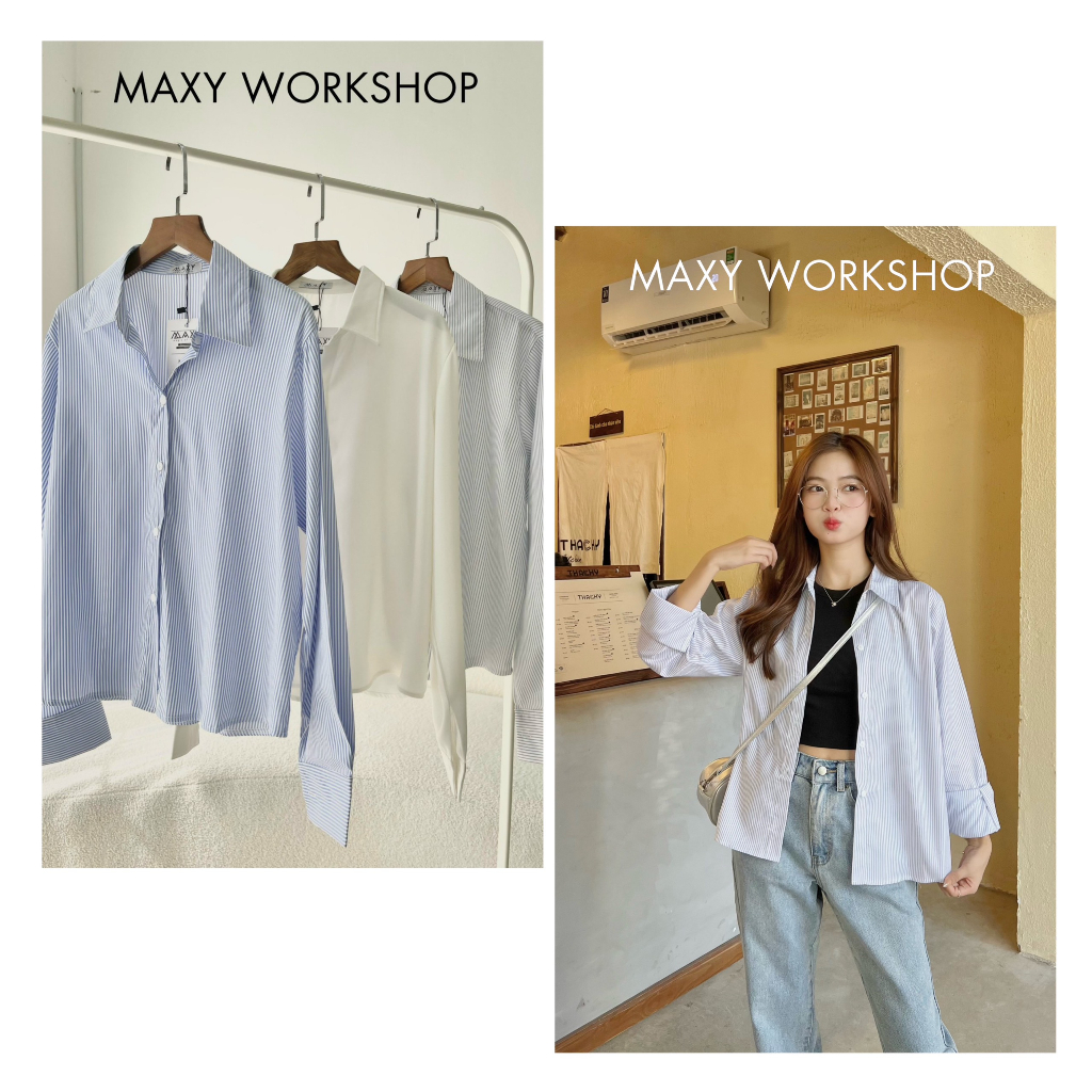 Áo sơ mi nữ Hàn Quốc tay dài Basic Shirt Maxy Workshop