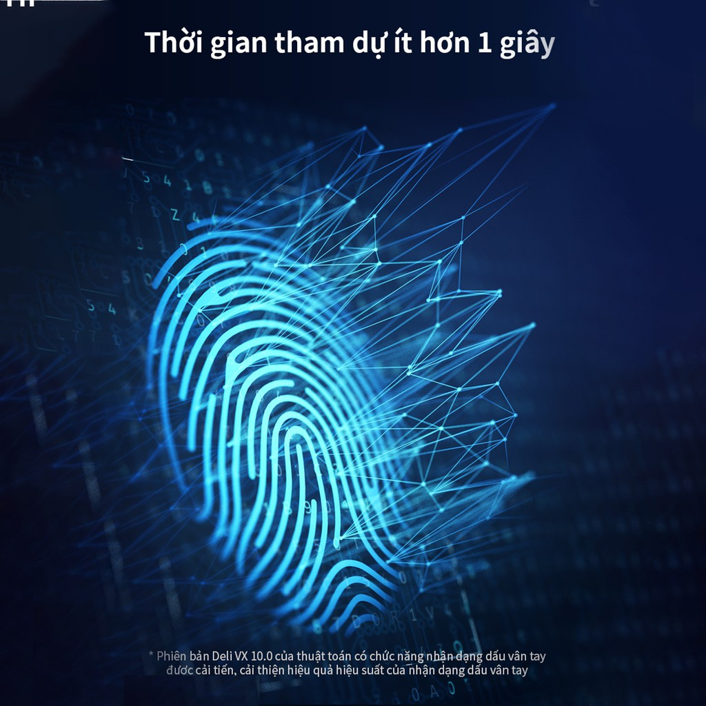 Máy Chấm Công Quét Vân Tay Deli Chính Hãng Nhận Diện Gương Mặt Có Tiếng Việt Kết Nối USB Báo Cáo Excel Thông Minh