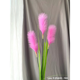 Hoa Giả 🌺 Cành Lau Lụa 3 Nhánh Dài