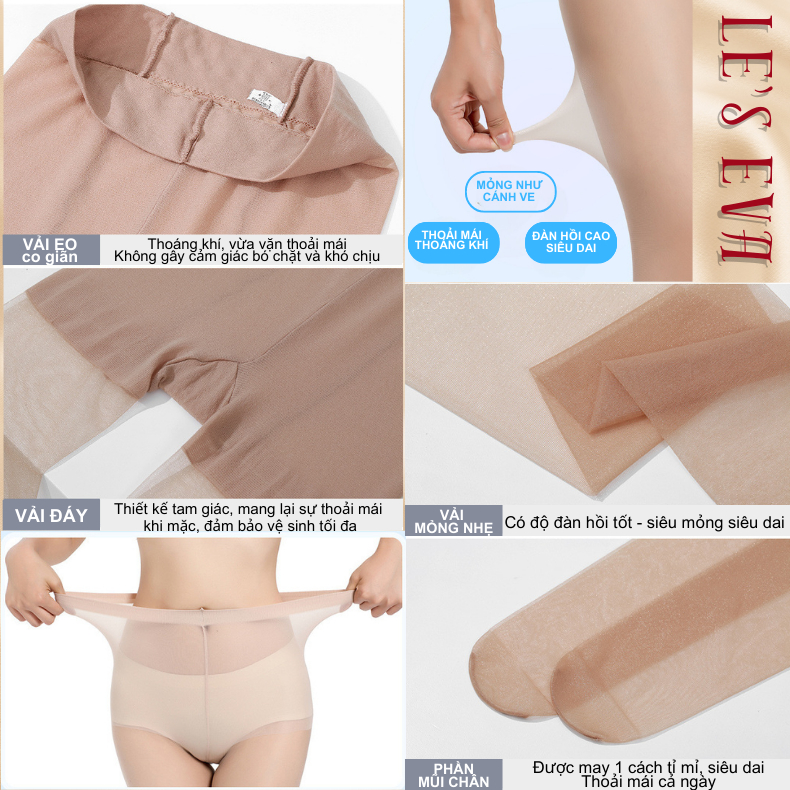 Quần tất xuất Nhật siêu rẻ, quần tất giấy tàng hình siêu dai mịn co giãn chống rách thật chân QT01 - LESEVA STORE