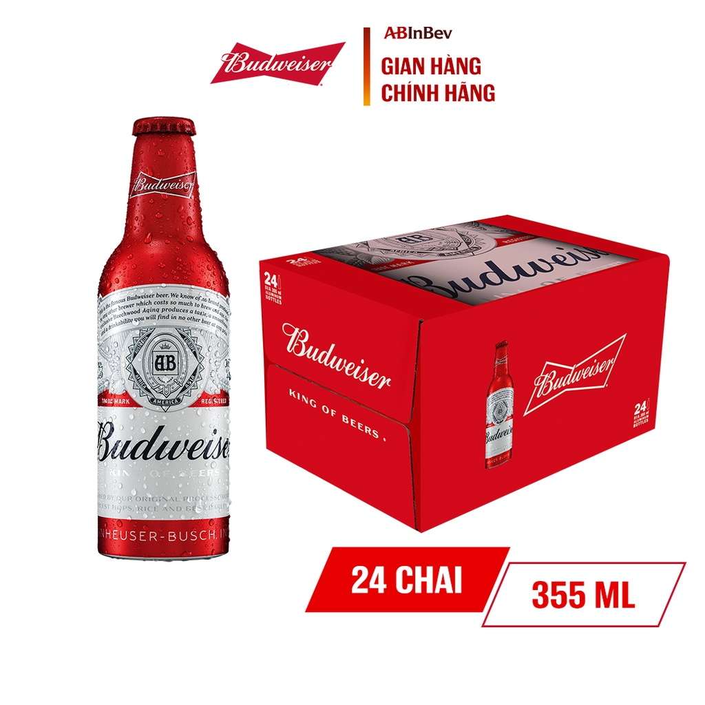 Bia Budweiser Thùng 24 Chai Aluminum 355ml