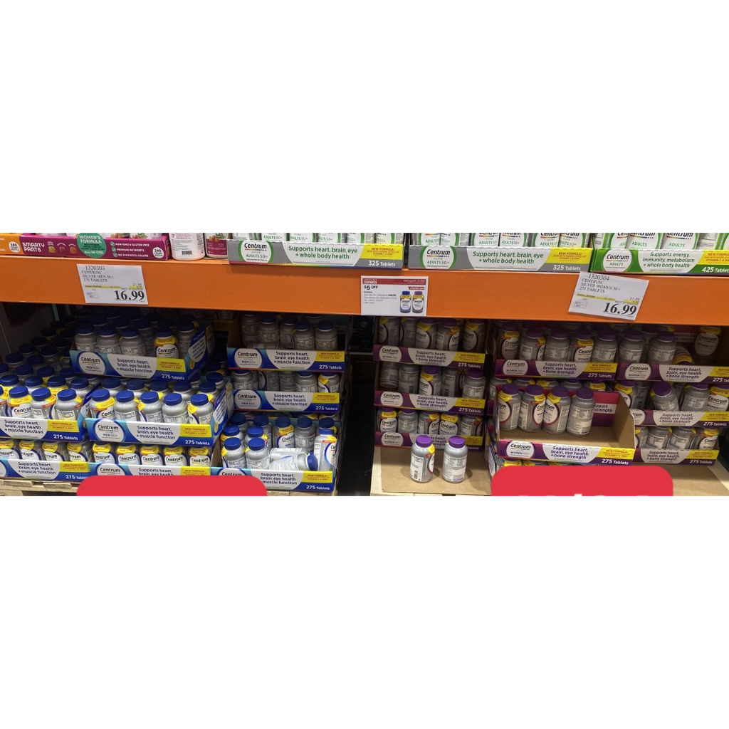 Vitamin Tổng Hợp Centrum Silver nam nữ Men và women 50+ 275 Viên Bổ tổng hợp nữ nam của Mỹ