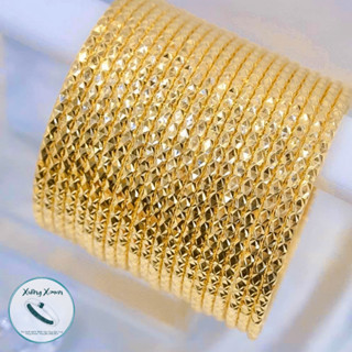  Bộ 7 9 Chiếc Vòng Ximen Đồng Vàng Mẫu Kim Cương Màu 610 Sài Gòn Ống Tròn 2.5L. Không Phai Trắng Đen 