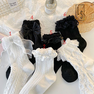 Vớ cổ trung ren voan lolita - tất lolita ren voan tiểu thư