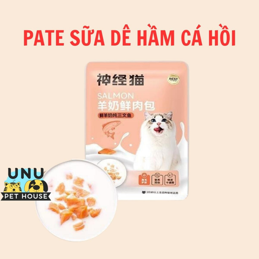 Pate mèo Seafood được làm bằng thịt, cá tươi, 4 vị thơm ngon, gói 60gr – UNU Pet House