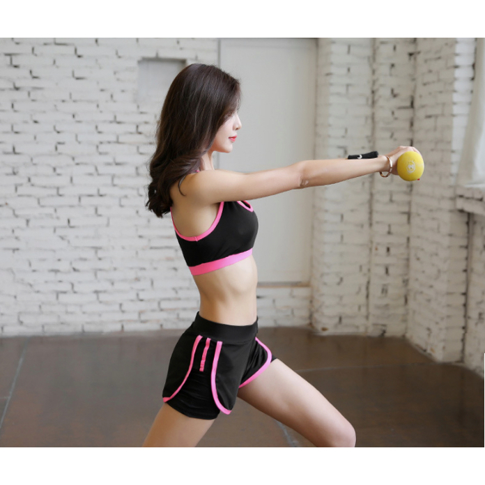 Set Áo Quần Thun Tay Ngắn Tập Gym Nữ Hidetse Sportslink