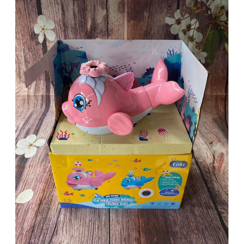 Đồ chơi cá thổi bóng bay dùng pin có đèn có nhạc cho bé hkm ENFA