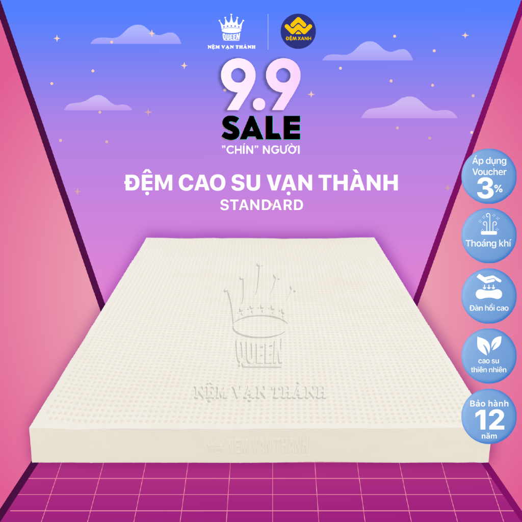 Đệm cao su Vạn Thành Standard lõi trắng