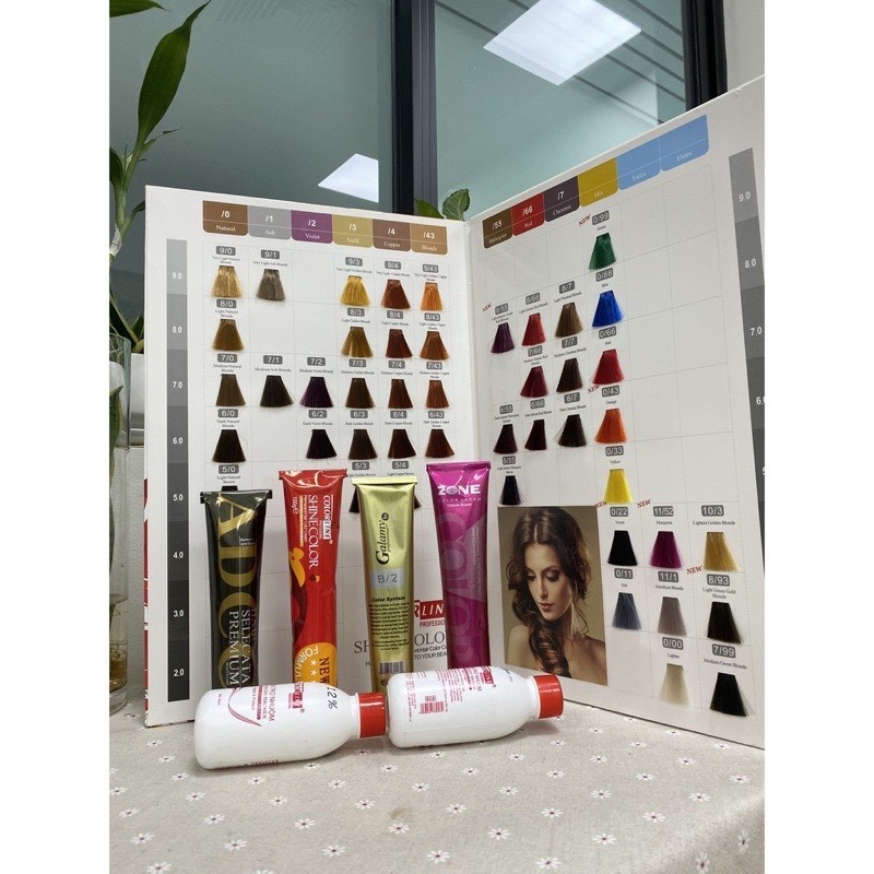 Thuốc nhuộm tóc Nâu Cam nhuộm màu Nâu Cam Đất Không tẩy, tặng oxy trợ nhuộm Galistore