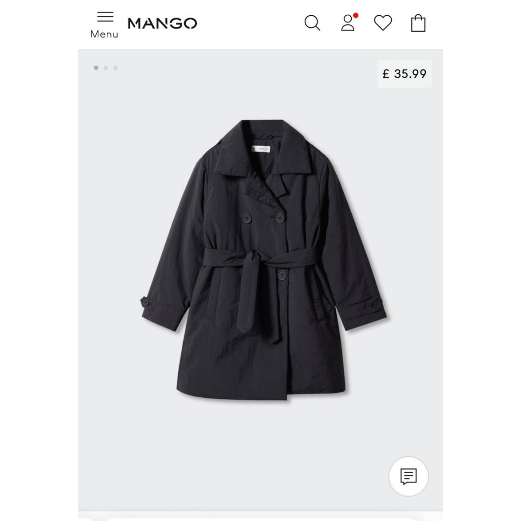 Áo khoác mangto kèm betl MnG cho bé