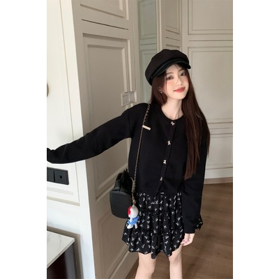 Set Áo Dệt Kim Và Chân Váy Voan Hoa Nhí Taobao Order