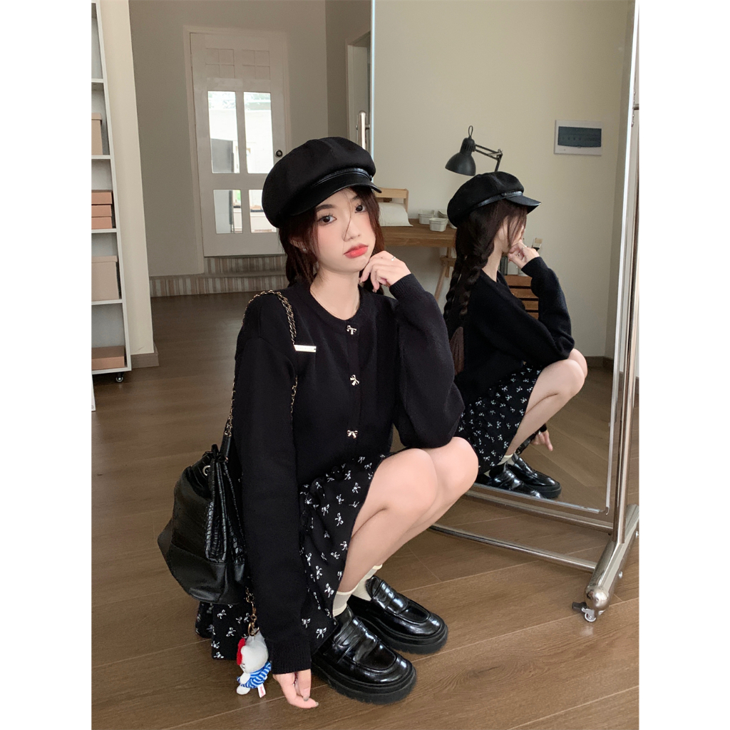 Set Áo Dệt Kim Và Chân Váy Voan Hoa Nhí Taobao Order