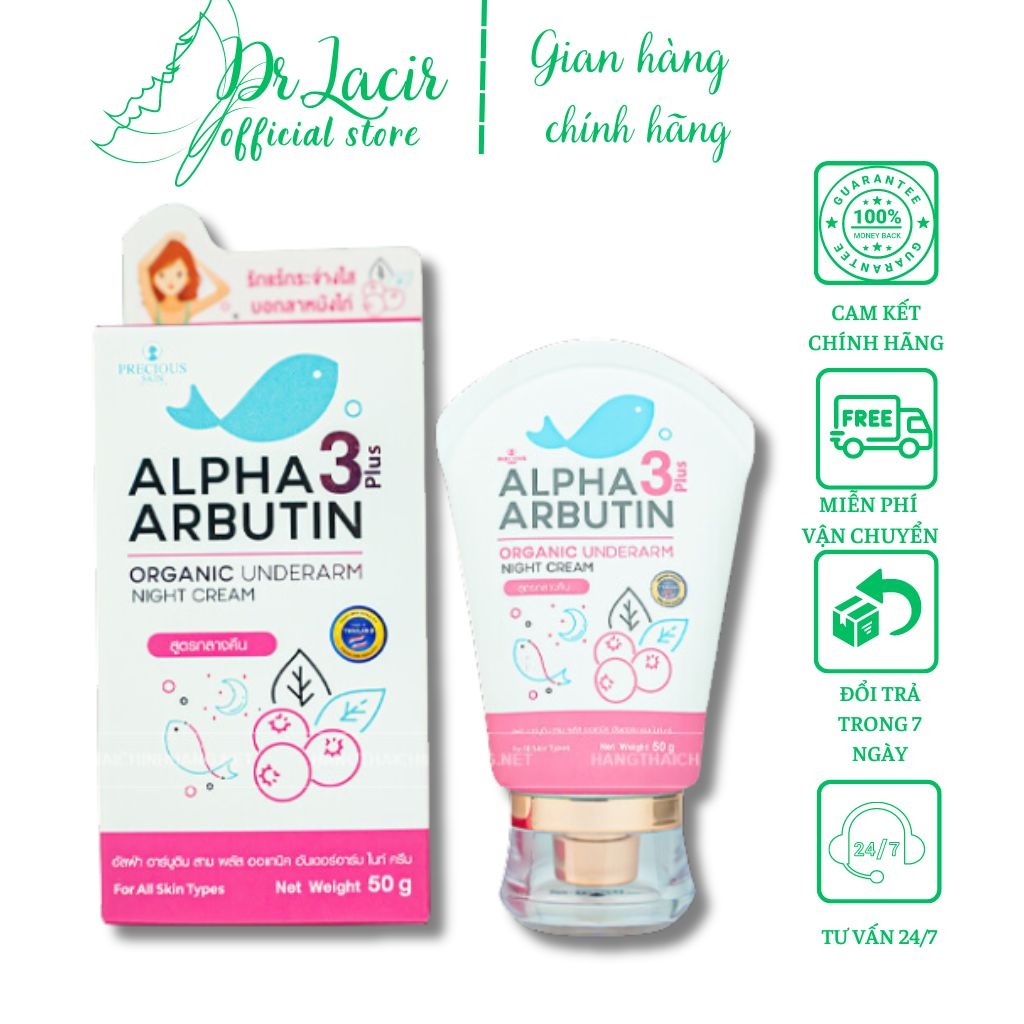 Kem Dưỡng Trắng Giảm Thâm Nách Precious Skin Alpha Arbutin Organic Underarm Whitening Cream 50g Chính Hãng