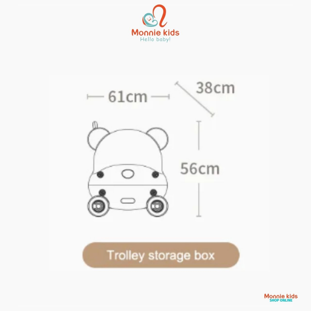 Xe tập đi hình gấu Honper cho bé, xe đẩy đồ chơi trẻ em đa chức năng phát triển vận động