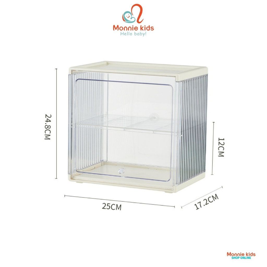 Tủ úp bình trong suốt cho bé 25x25x18cm, tủ nhựa đa năng trẻ em chất liệu cao cấp