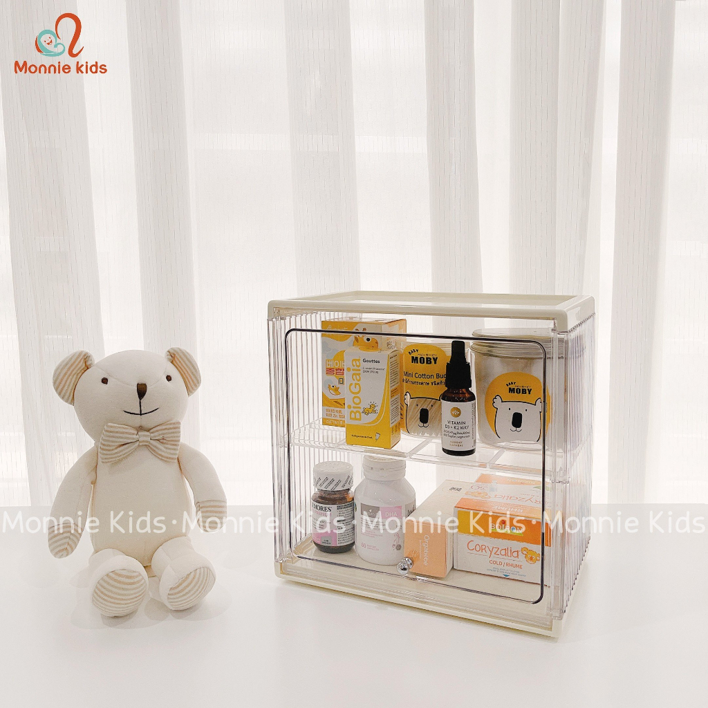 Tủ úp bình trong suốt cho bé 25x25x18cm, tủ nhựa đa năng trẻ em chất liệu cao cấp