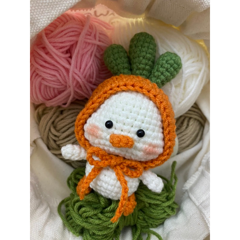 Móc khoá len handmade vịt đội mũ dễ thương